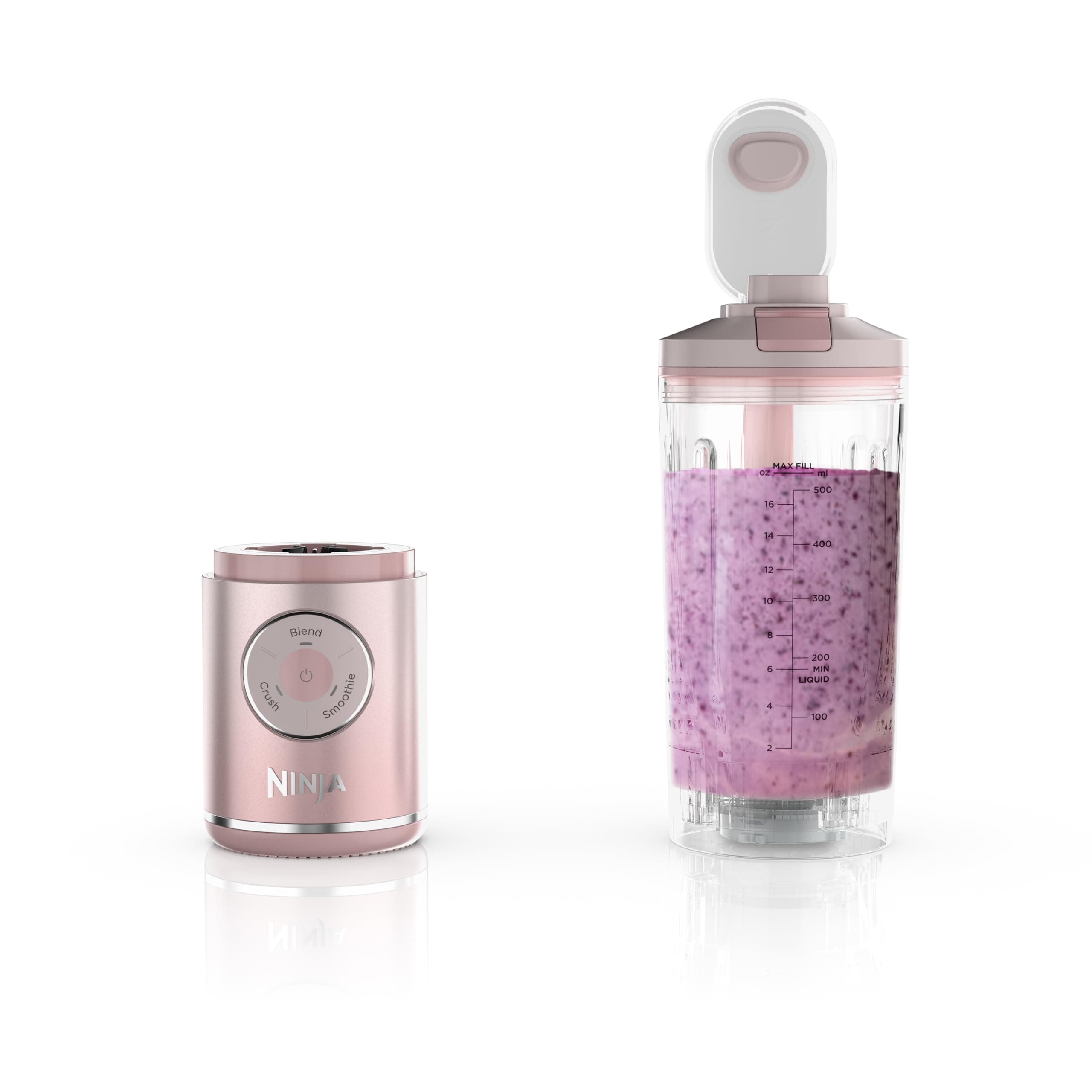 Ninja BC251PK Blast Max Personal Cordless Blender for Smoothies, Blend, Ice Crush, 22 oz. Twist & Go Vessel, Pink - Certified Refurbished