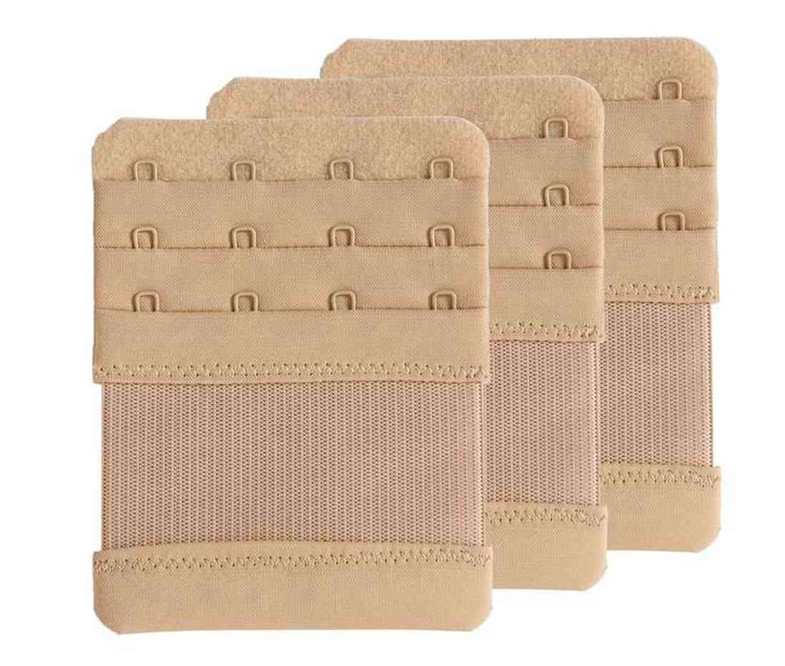 SAMGU Bra Extender 4 Hook Women Bra Extension Strap Elastic Stretchy, 3 PCS