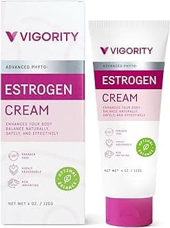 Estrogen Cream For Women, Natural Bioidentical, Hot Flashes Menopause Relief, Estrogen Cream With Wild Yam, Menstrual Cycle & Body Balance Support, Helps Reduce Hot Flashes, Paraben-Free, Vegan, 3-Month Supply(4 Oz)