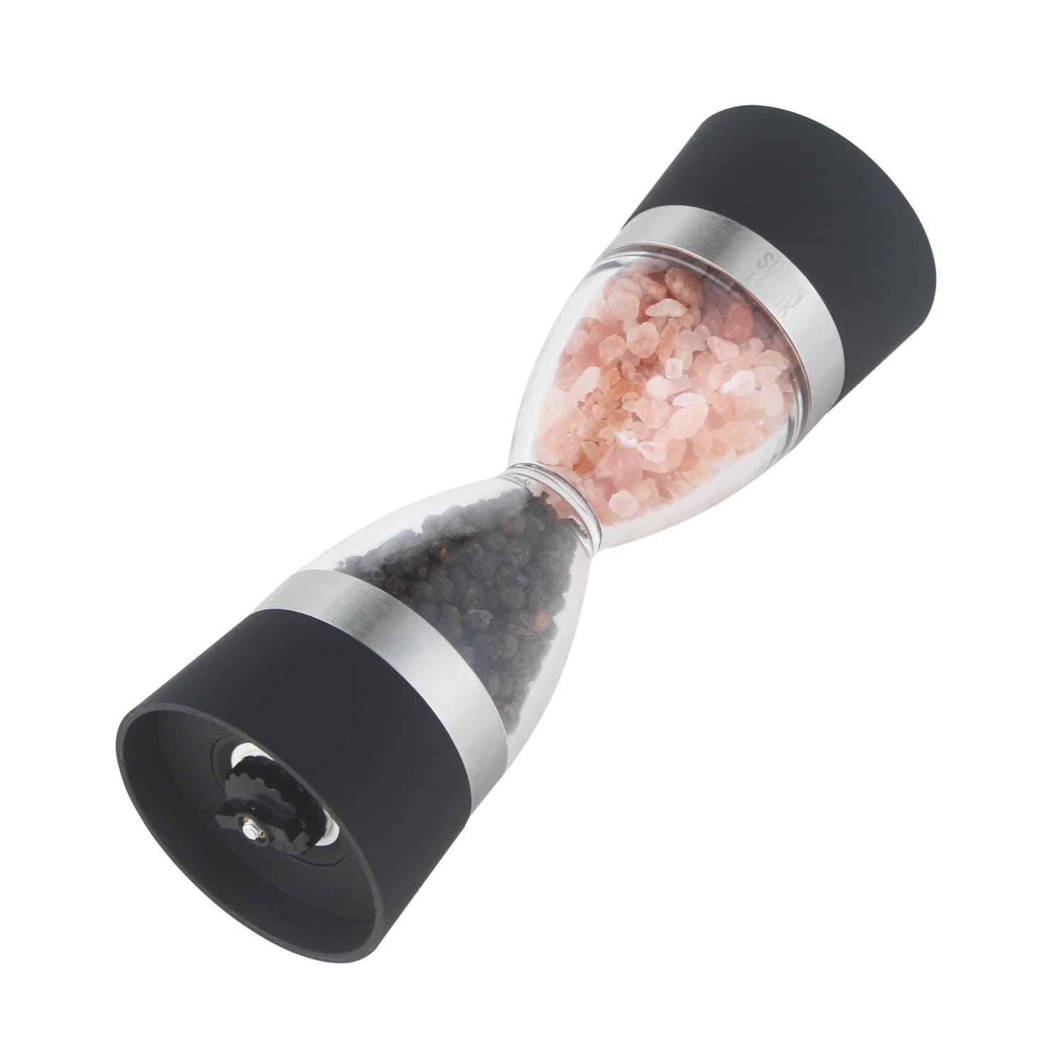 Salt and Pepper 2 in 1 Mill – Adjustable Ceramic Grinder – Salt and Pepper Set – Best Stainless Steel Premium Grinder – Includes Free Italian Recipes Ebook – 100% Lifetime Guarantee.