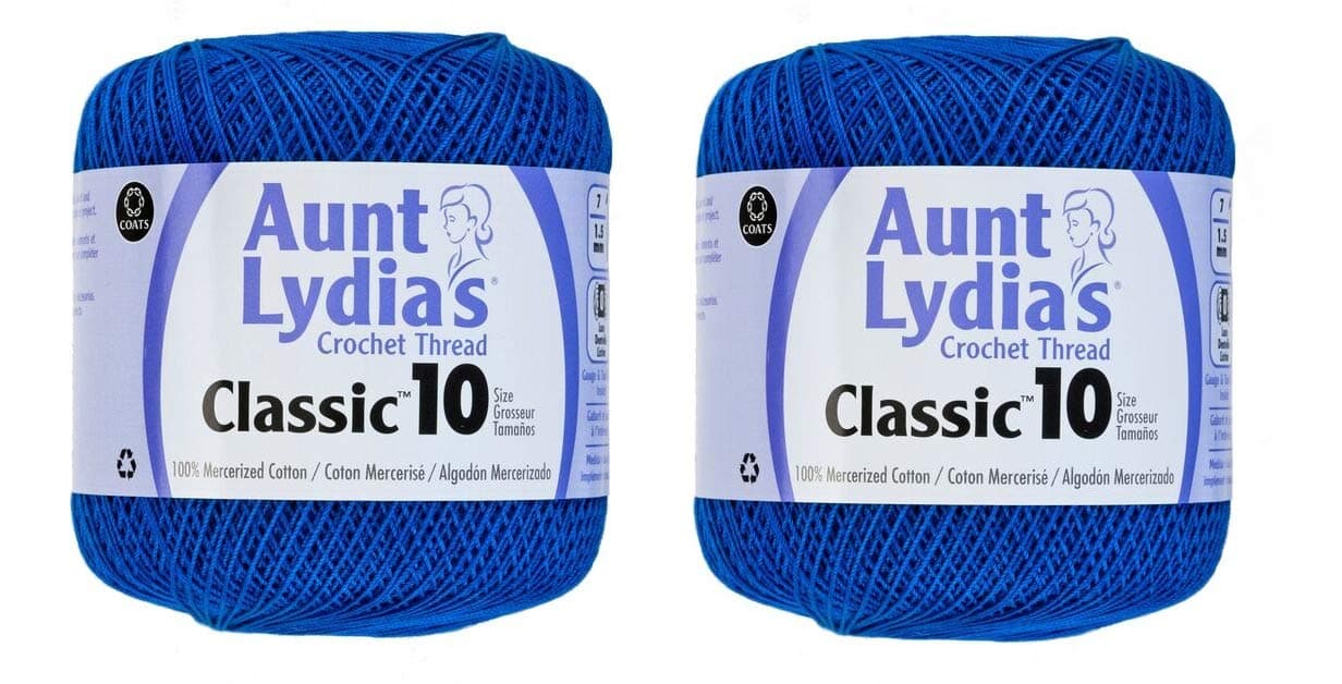 Aunt Lydia'sCrochet Thread - Size 10 - Blue Hawaii (2-Pack)