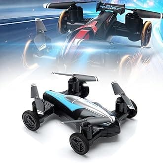 V11 Remote Control Flying Car Air-Ground Dual Mode Toys, New Remote Control Wireless Airplane Toy, Fighter Plane Glider Airplane Outdoor Flight Toys for Kids Adults (Blue-B)
