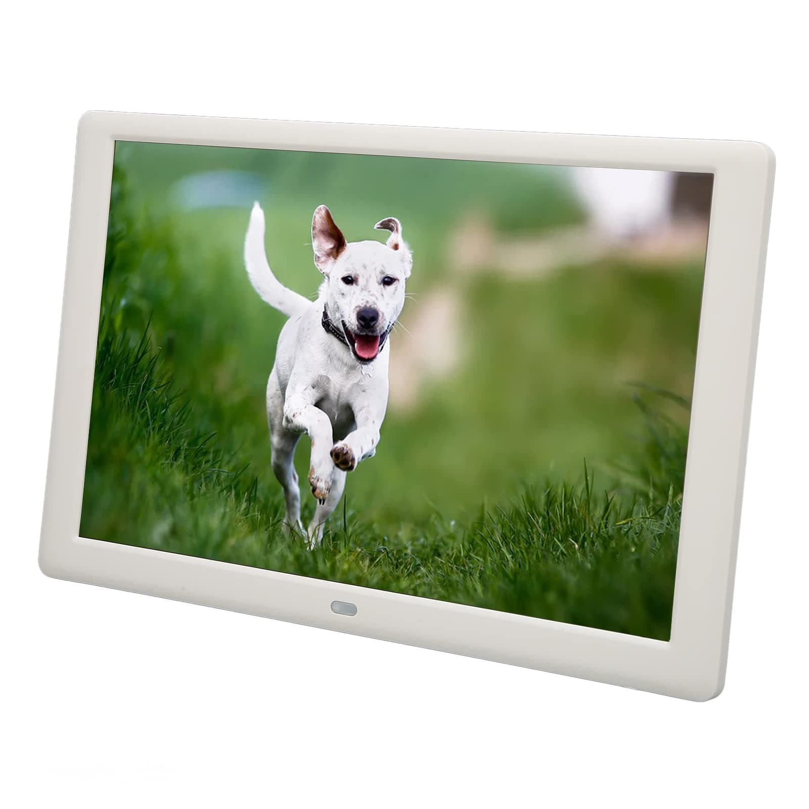 Ubersweet® Digital Picture Frame, Multifunctional Electronic Picture Frame Dual Control Mode IPS Display Technology 100-240V Calendar for Great Gifts (EU Plug)