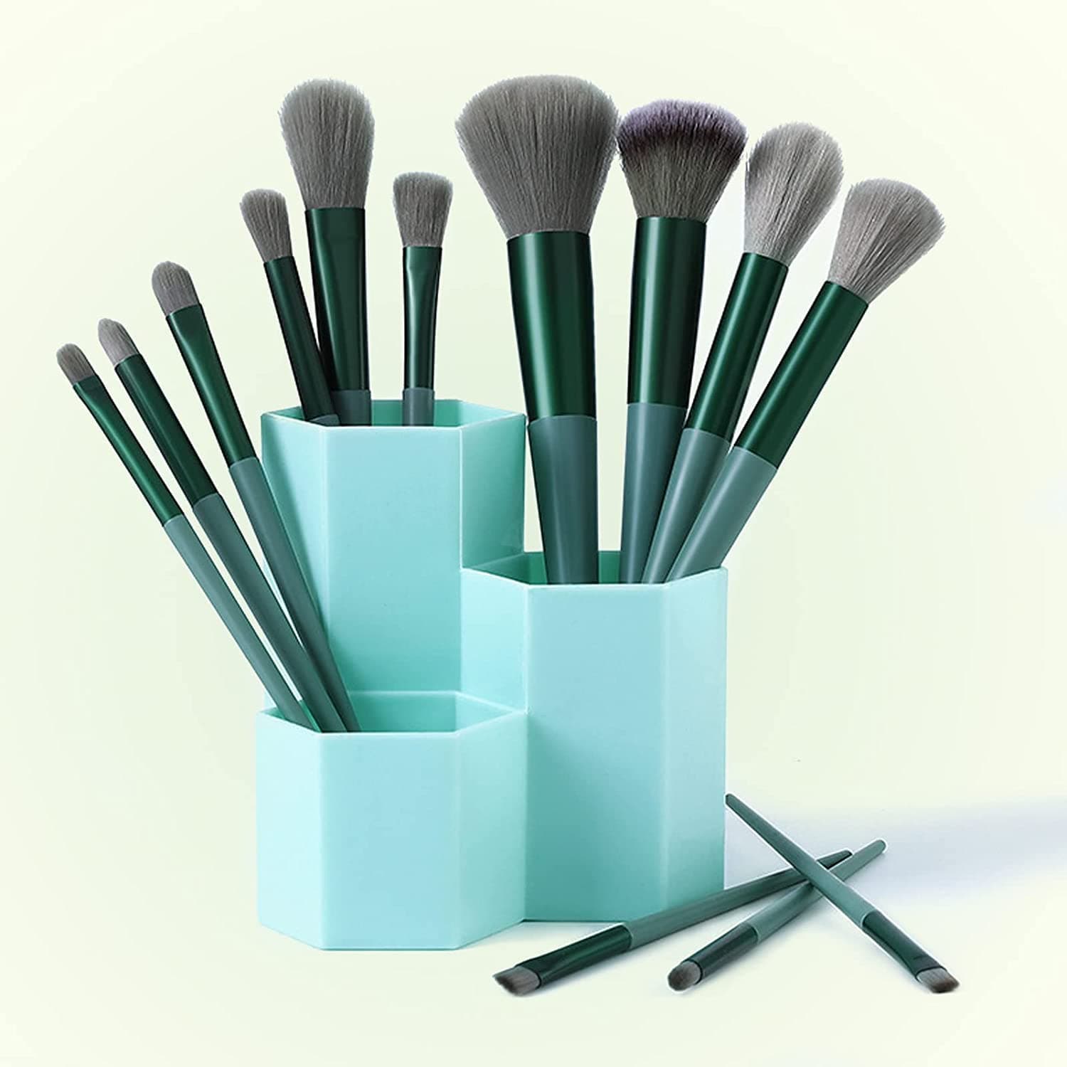 Calyrex 13 Pcs Makeup Brushes Foundation Brushes Professional Cosmetic Brushes Set Premium Synthetic Brushes with Plush Bag for Foundation Face Powder Blush Eye Shadow Lip Gloss