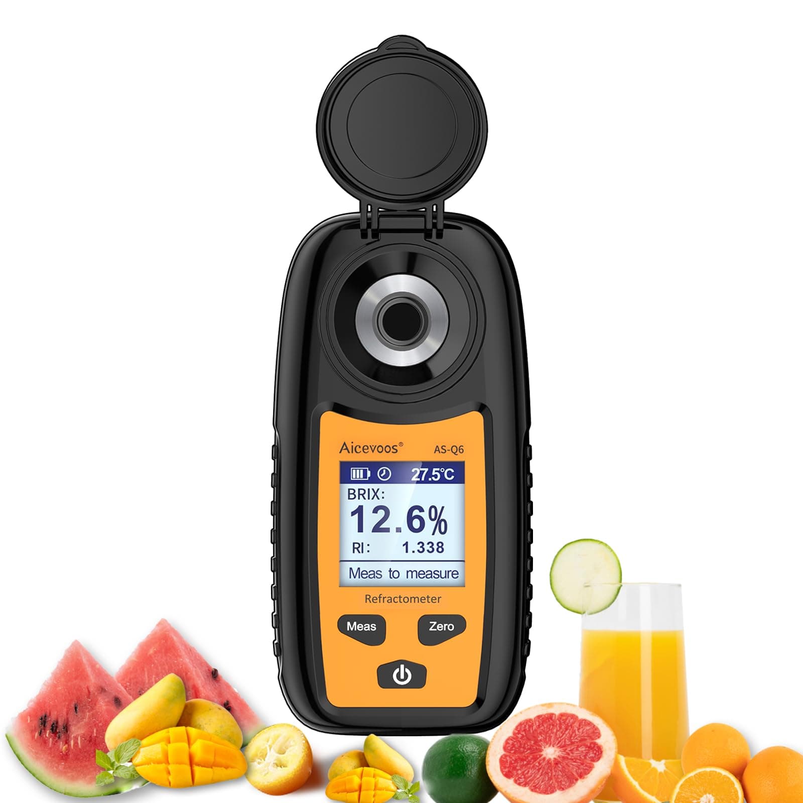 Digital Sugar Brix Refractometer brix Meter Automatic Temperature Compensation Range 0-35%,±0.2% Precision, Perfect for Fruits, Juices, Vegetables, Drinks and Coffee