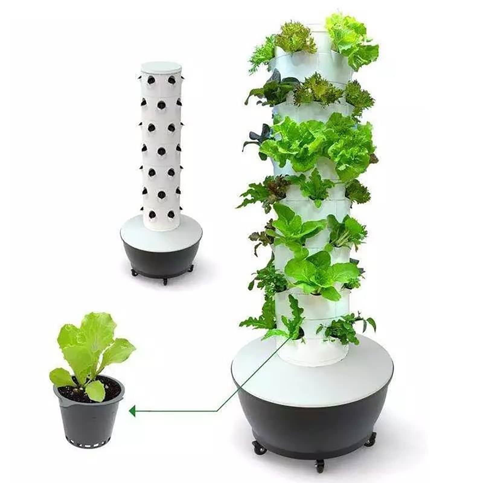 DISHENGZHEN Hydroponics Tower, 6 Floor 36 Pods Hydroponic Growing System, Garden Tower Aeroponics Growing Kit for Herbs, Fruits and Vegetables Planting