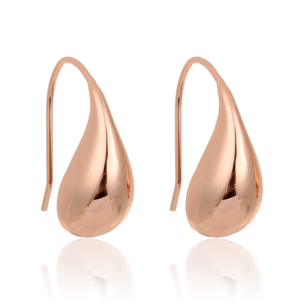 18K Gold Plated Pear Fish Hook Drop Dangle Earrings for Women Girls (Rose Pink)