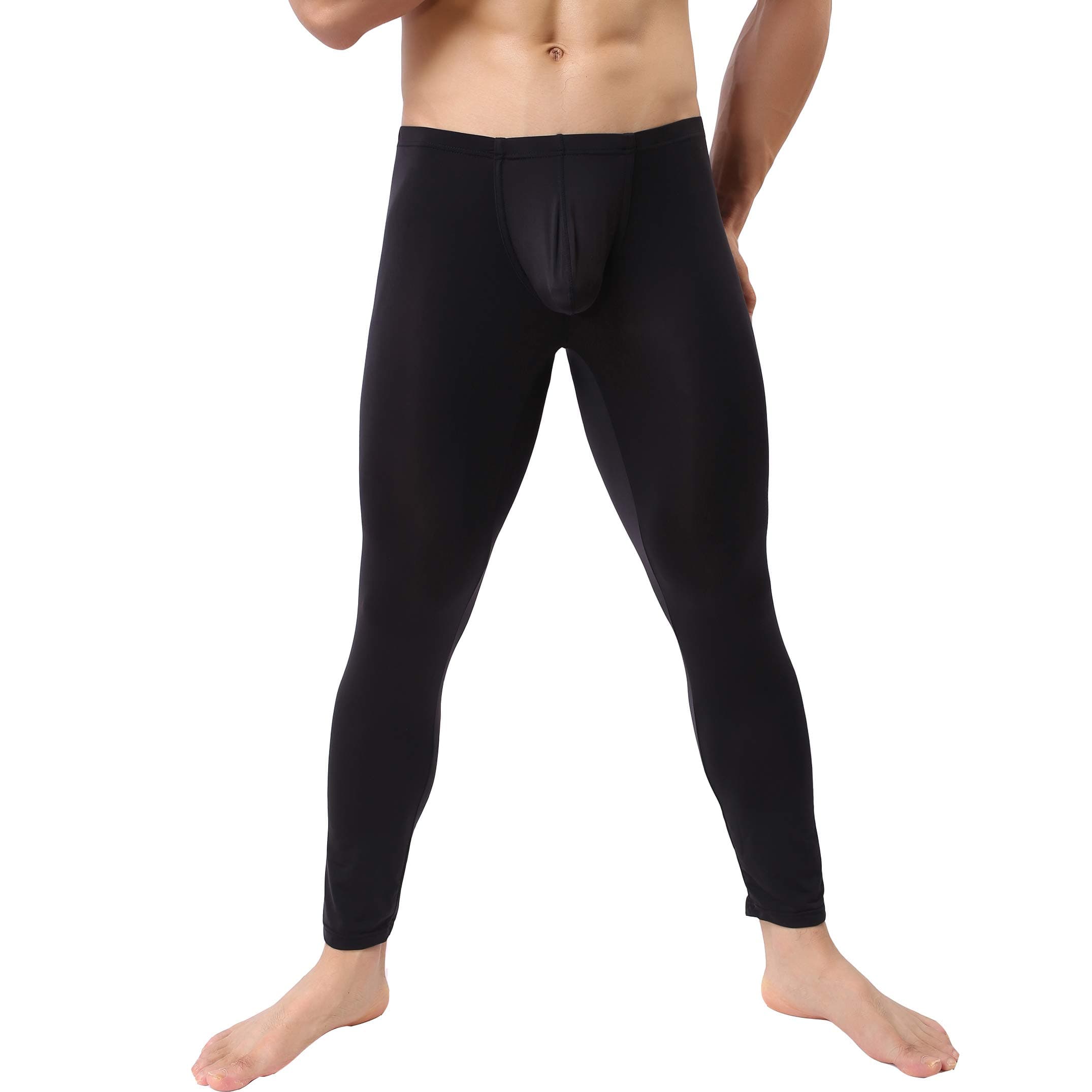 iYunyiMens Thin Ice Silk Compression Baselayer Thermal Long Johns Underwear