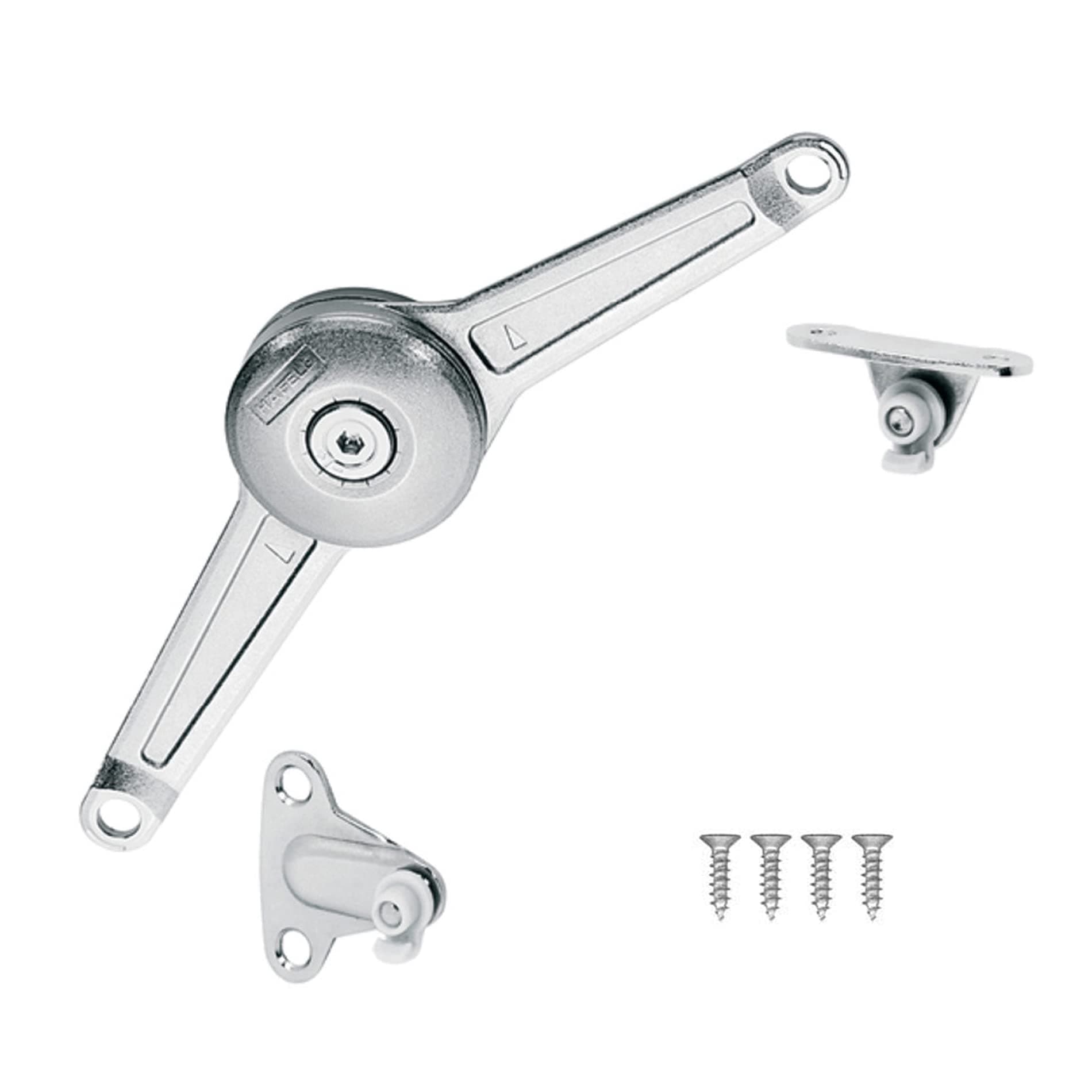HAFELE Duo Standard Flap Lid Stay Lift Support System for Kitchen Wardrobe Cupboard Cabinet Door Open Upward and Downward Self Closing Hinges Germany Brand Silver Pack of 1