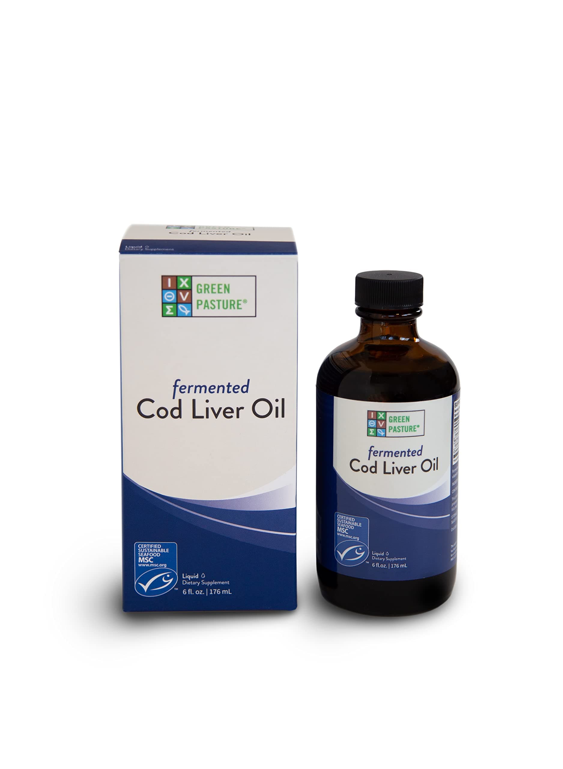 Green Pasture - Fermented Cod Liver Oil Liquid -6 fl. oz. - Unflavored