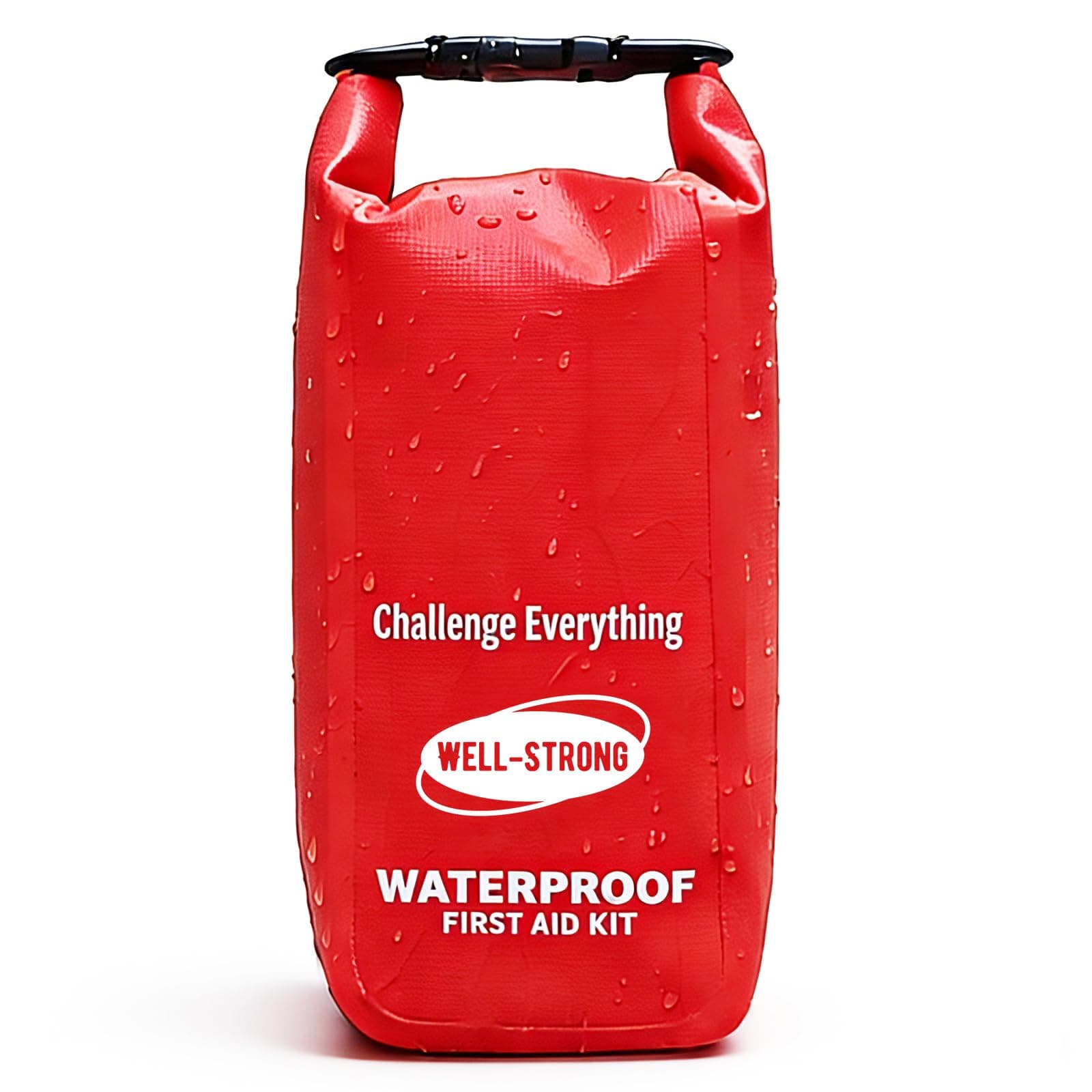 Waterproof First Aid Kit Roll Top Boat Emergency Kit with Waterproof Contents for Fishing Kayaking Boating Swimming Camping Rafting Beach Red