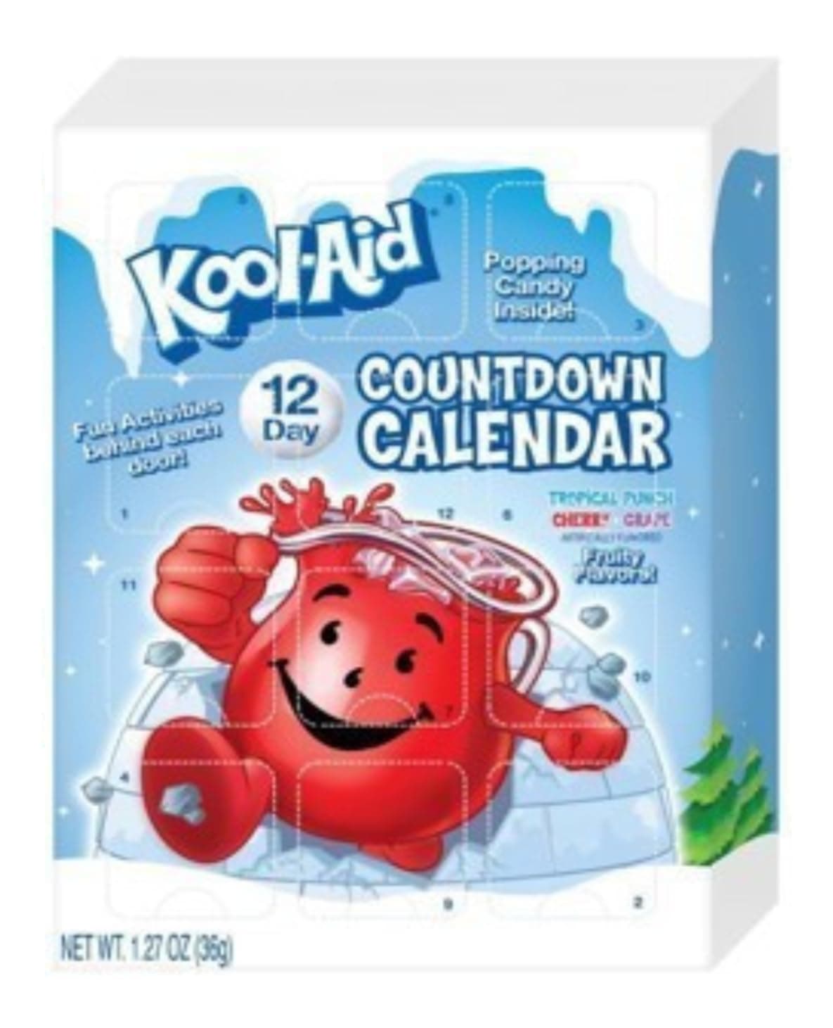 Smiling SweetsCool Aid Popping Candy Countdown Calendar, Start a New Delicious Tradition with Delicious Classic Flavors of Tropical Punch - Cherry and Grape
