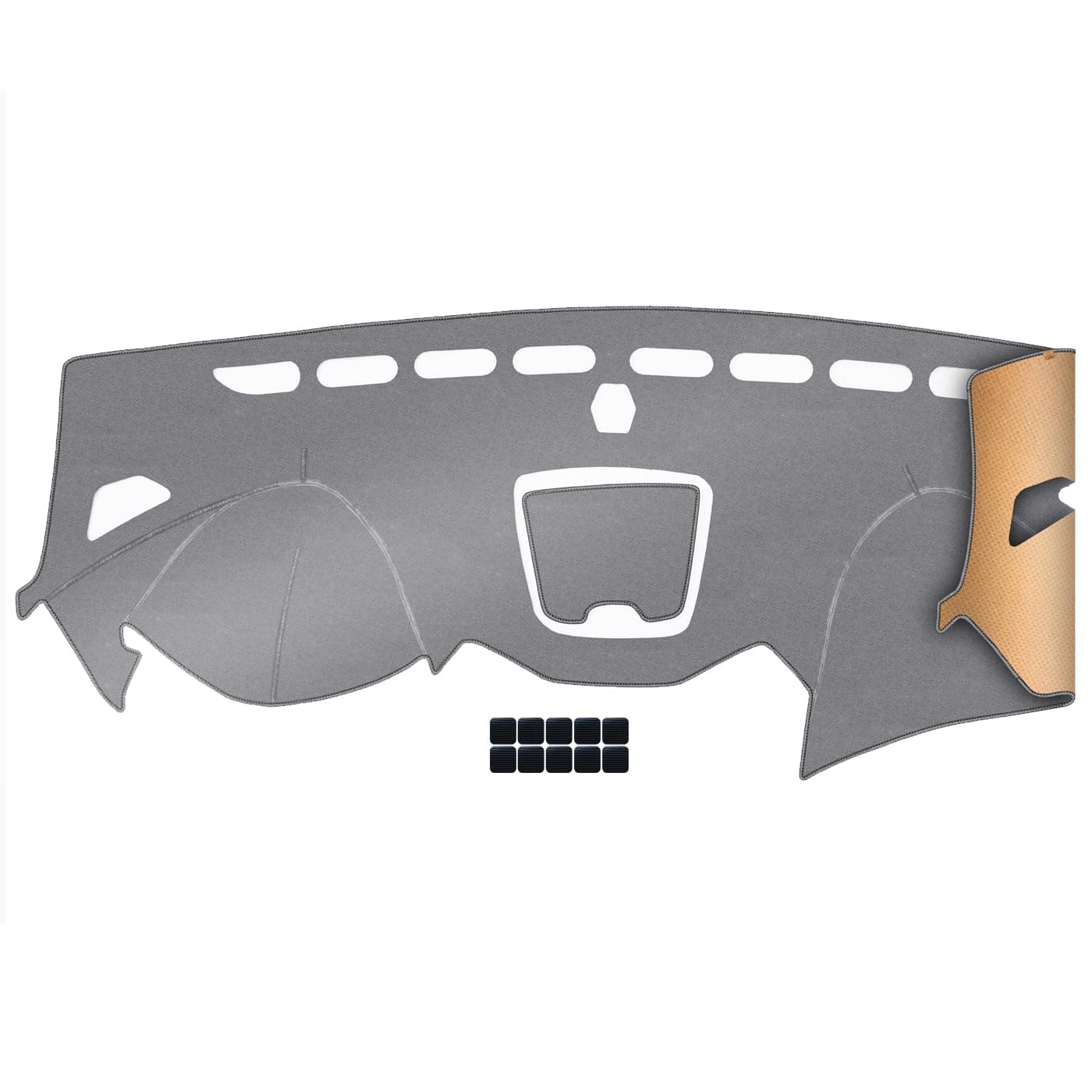 Upgrade Dacron Dashboard Cover Fit for 2013 2014 2015 2016 2017 2018 Hyu-ndai Santa Fe Effective Anti Glare, Reduce Reflection, Sun Protection, Dust Proof, UV-Proof -Grey