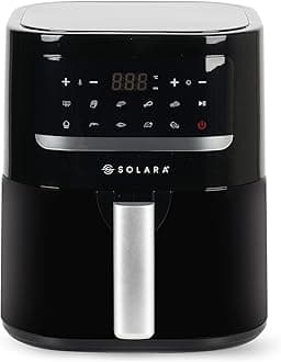 SOLARA Digital Air Fryer, 4.5L Capacity, 10 Preset Modes for Indian Cooking, 90% Less Oil, 1500 Watts, Digital Touch Control, 360° Air Circulation, Adjustable Temp, 100+ Recipe eBook & Videos,Black