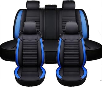 Car Seat Covers Full Set for Suzuki Jimny 2007-2024 2025，Universal Fit 5 Breathable, Waterproof, Durable, with Anti - Slip Design Full Set (2 Front + Rear Bench)(Blue)
