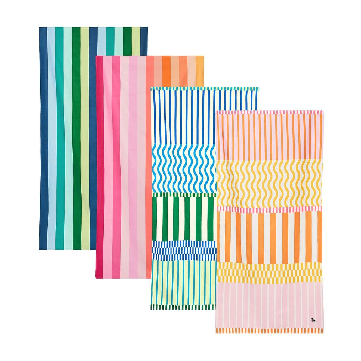 Dock & Bay Beach Towel - Quick Dry, Sand Free - Compact, Lightweight - 100% Recycled - Includes Bag - Sunset Boulevard - Set of 4 - Large (160x90cm, 63x35)