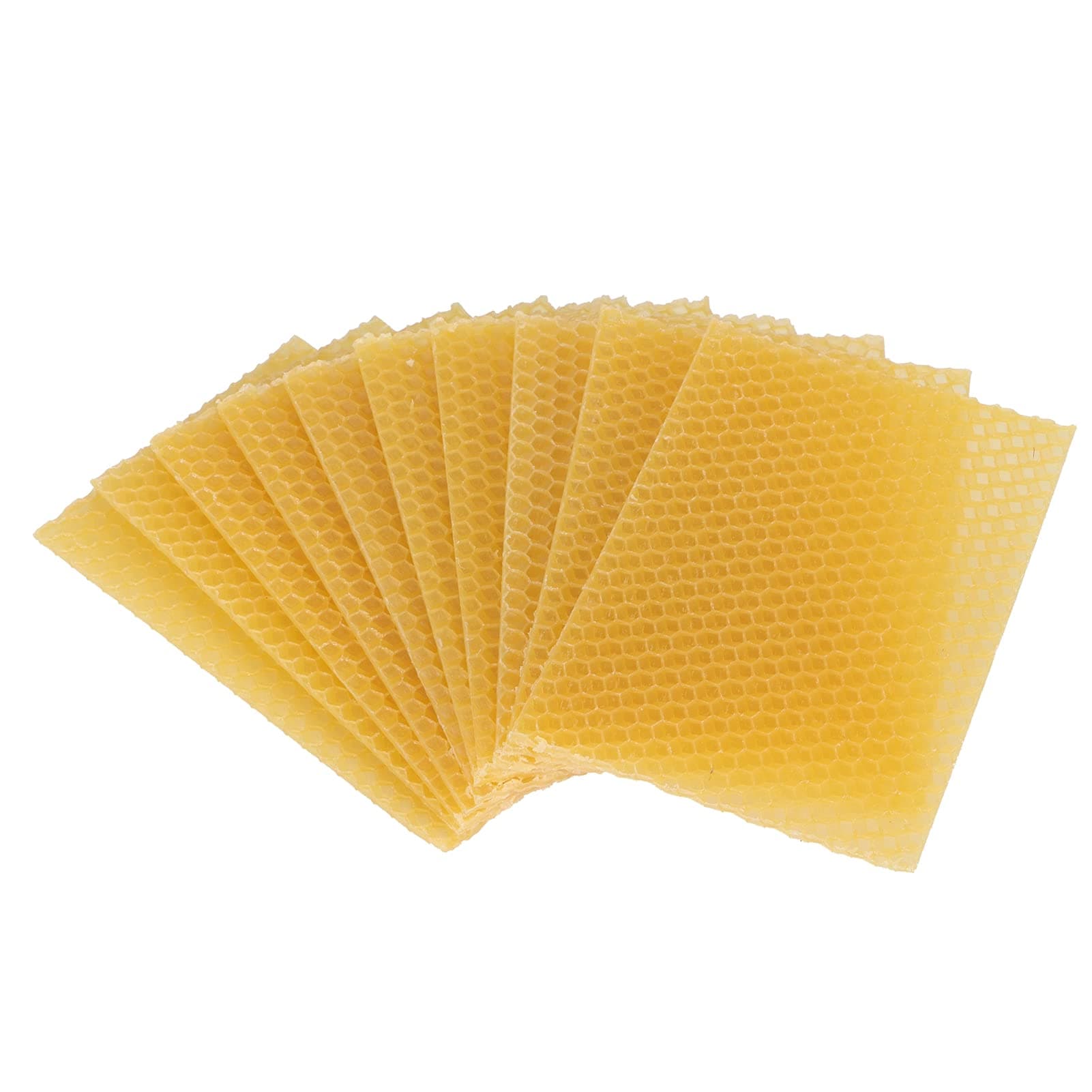 Deror Beeswax Frame 10Pcs Beekeeping Beeswax Foundation Beehive Wax Frame for Furniture Floor Polishing