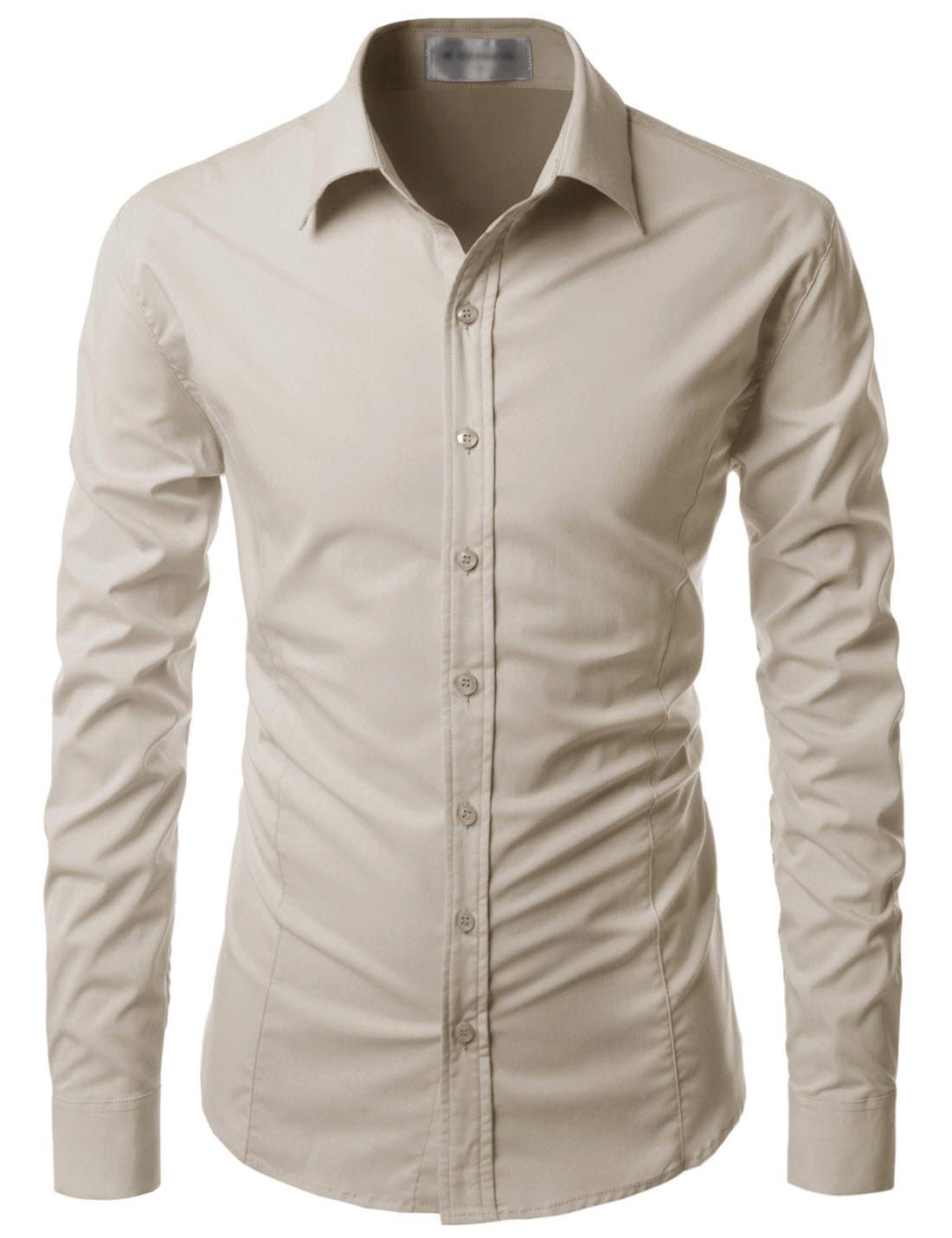 Mens Casual Slim fit Basic Dress Shirts
