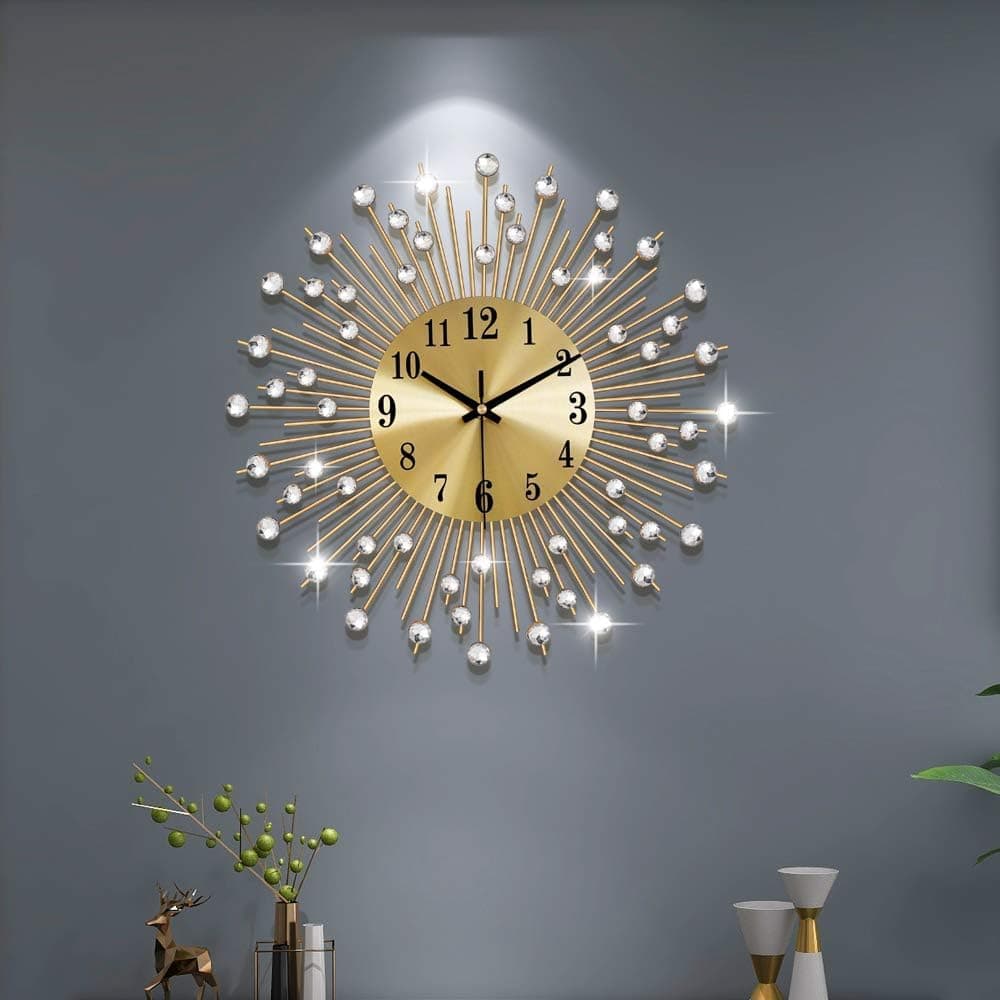 Wall Clock - ساعة حائط(14.96 Inch/38 cm), Modern Battery Operated Wall Clocks, Silent Non Ticking Small Analog Clock for Living Room, Office, Home, Bedroom, Kitchen, Bathroom