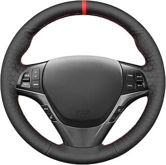 MEWANT Sewn Steering Wheel Cover for Hyundai Genesis Coupe 2010-2016 / Steering Wheels Accessories for Hyundai Genesis Coupe