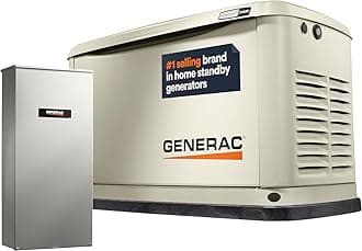 Generac Guardian 24kW Home Standby Generator with 200 Amp Transfer Switch - Automatic Whole House Backup Power for Storms, Emergencies, and Outages, WiFi Enabled, Runs on Natural Gas or Liquid Propane