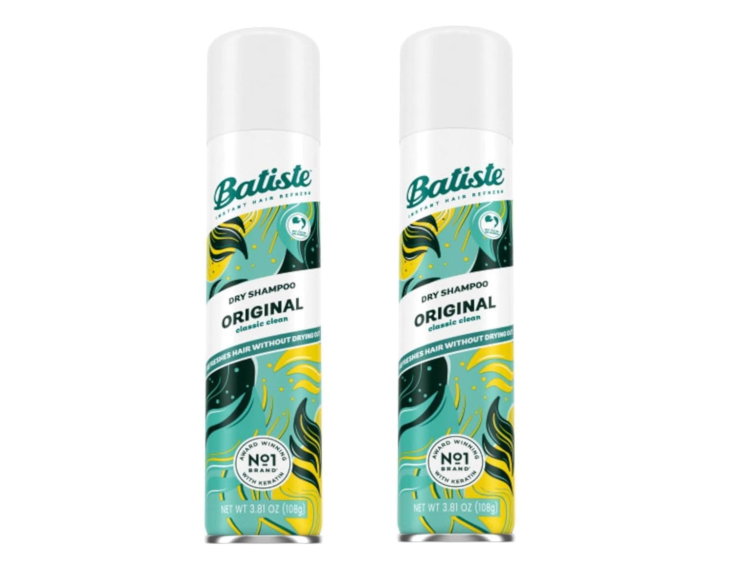 Batiste Original Scent Dry Shampoo Twin Pack 200 ml, 2-Piece