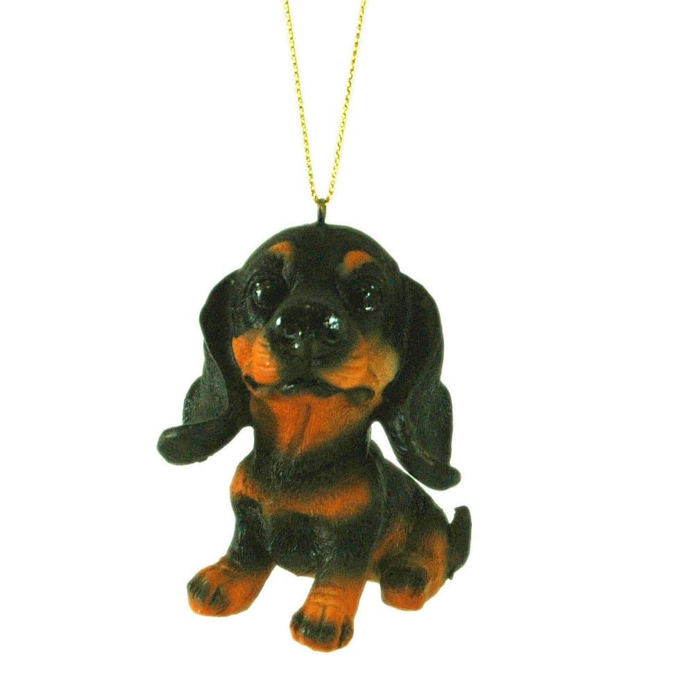 Hand Painted Big Head Daschschund Hanging Tree Ornament