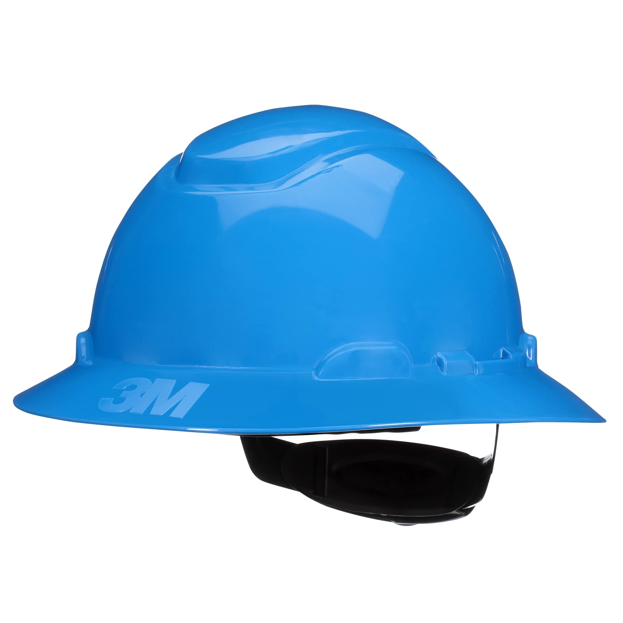 3M Hard Hat SecureFit H-803SFR-UV, Blue, Non-Vented Full Brim Style Safety Helmet with Uvicator Sensor, 4-Point Pressure Diffusion Ratchet Suspension, ANSI Z87.1