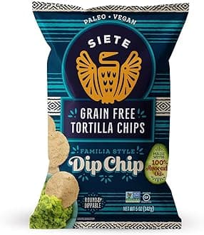 Siete Tortilla Chips | Grain free | Gluten Free Chips | Paleo & Vegan Snacks | Non GMO | Dip Chip, 5 Ounce (Pack of 1)