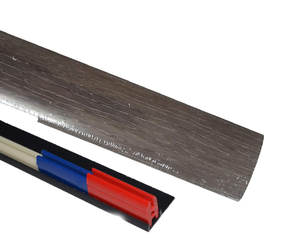 Dark Grey Laminate Door Threshold Adjustable Height/Pivots 50mm x 90cm Easyclip