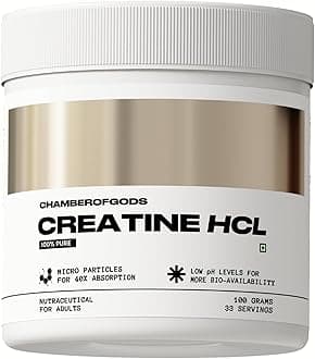 Chamberofgods Creatine HCL | 100% Pure Unflavoured | 33 Servings