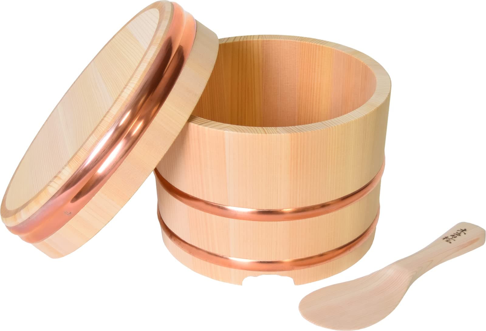 Kiso Crafts Kiso Sawara Edo Type Hitsu, 3 Cups, Handmade Ladle, Natural