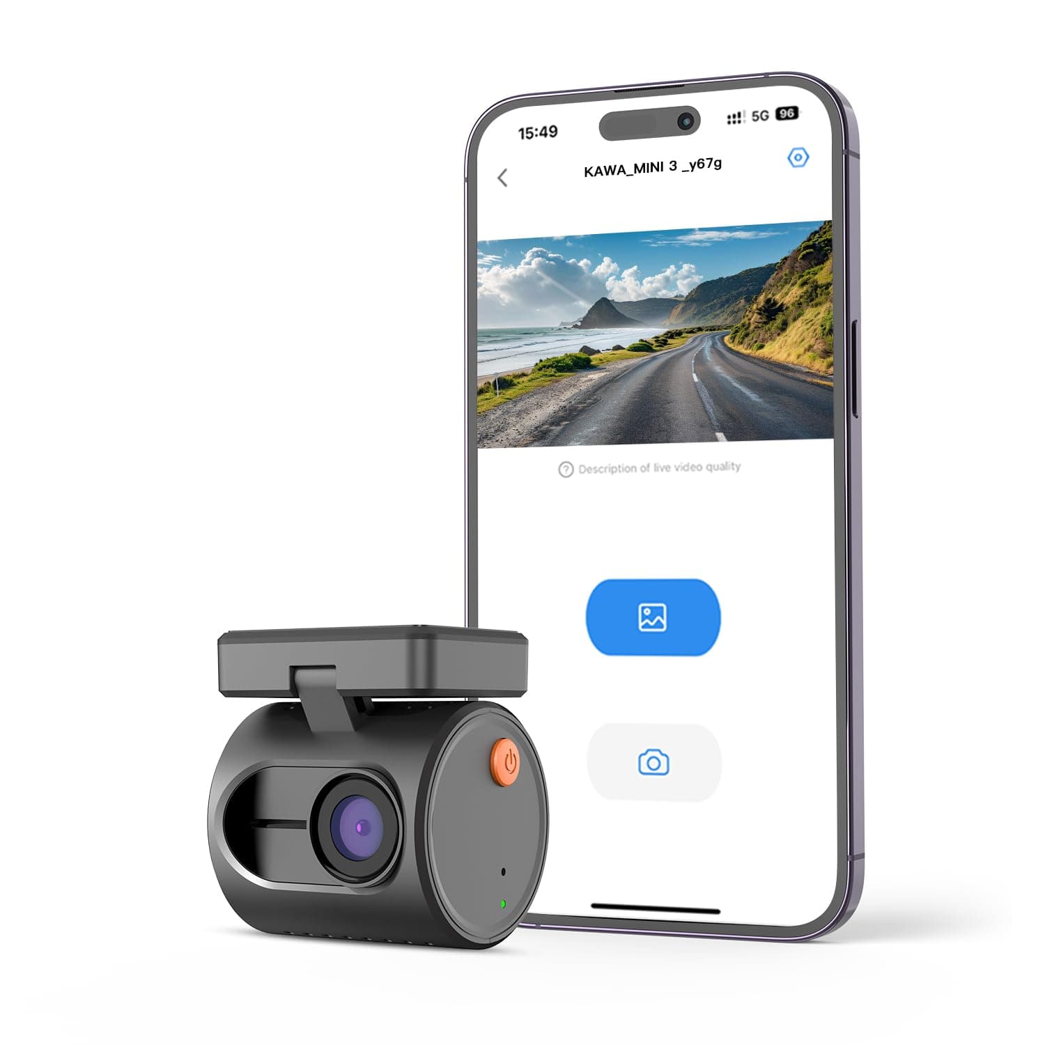 Tiny Dash Cam, 1296P QHD Mini Car Camera Dash Cam - Smart Voice Control, WDR/3D DNR with Super Night Vision, Loop recording and G-sensor, 2024 New Dash Cam, MINI 3