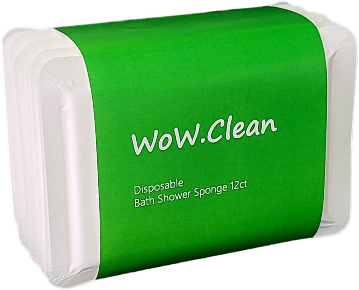 Disposable Bath Shower Sponge 1 Dozen-12 Counts . Easy to Carry, Clean Shower Supplies for Travel or Camping, White
