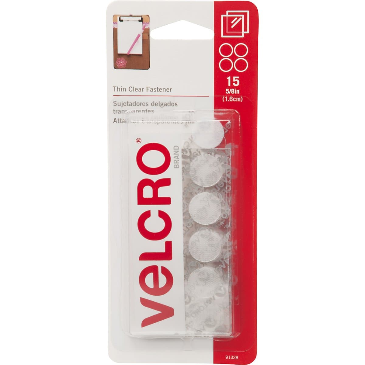 Velcro Velcro Coins Sticky Back Clear Carded