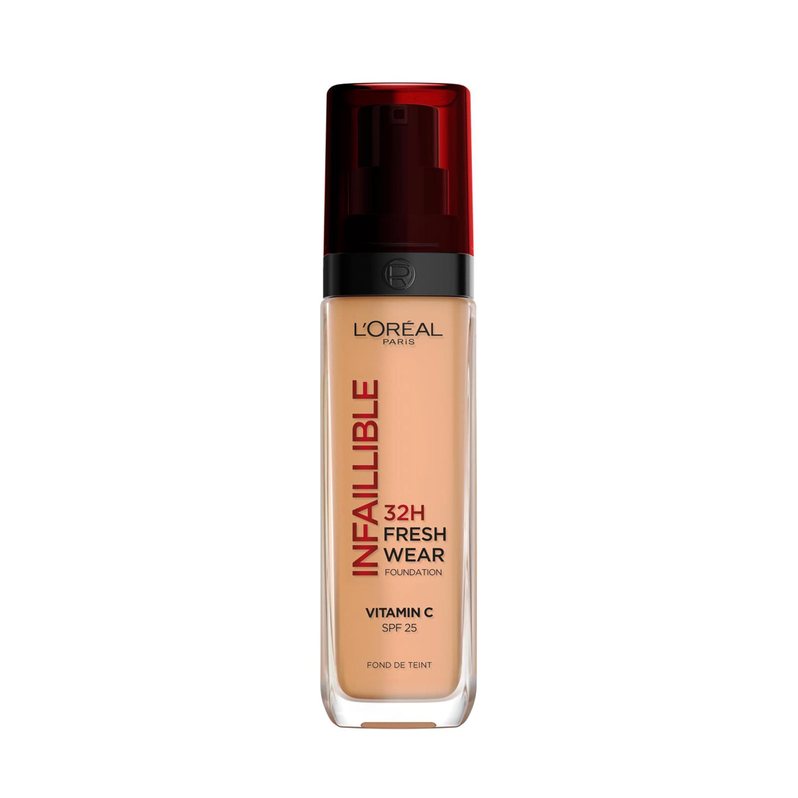 L'Oréal Paris Liquid Foundation, Full Coverage, Lasting Wear, Hydrating, Water & Transfer-Proof, Lightweight, Fresh, Dewy & Glowing Skin, 260 Golden Sun