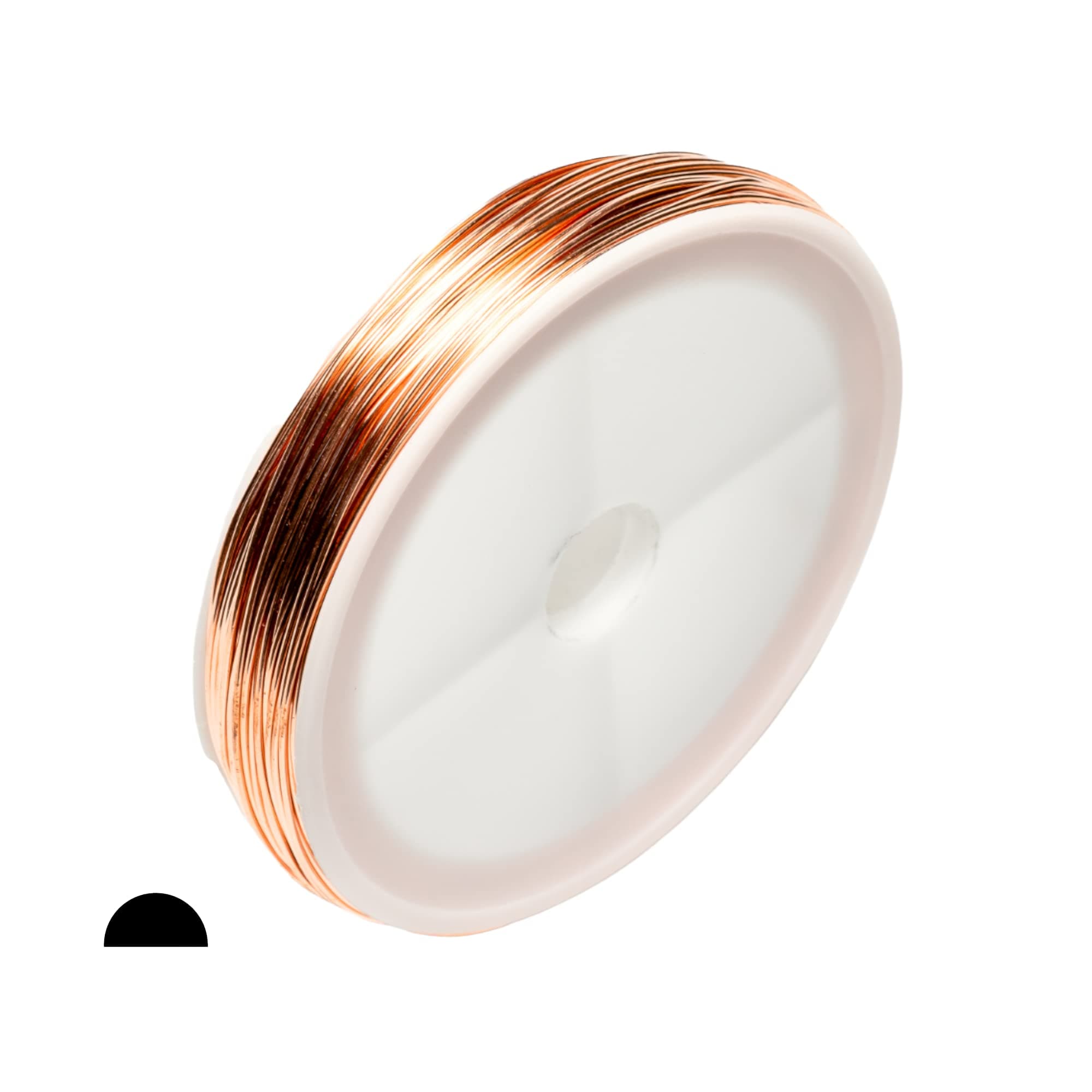 20 Gauge, 99.9% Pure Copper Wire (Half Round) Dead Soft CDA #110 Made in USA - 25FT by CRAFT WIRE