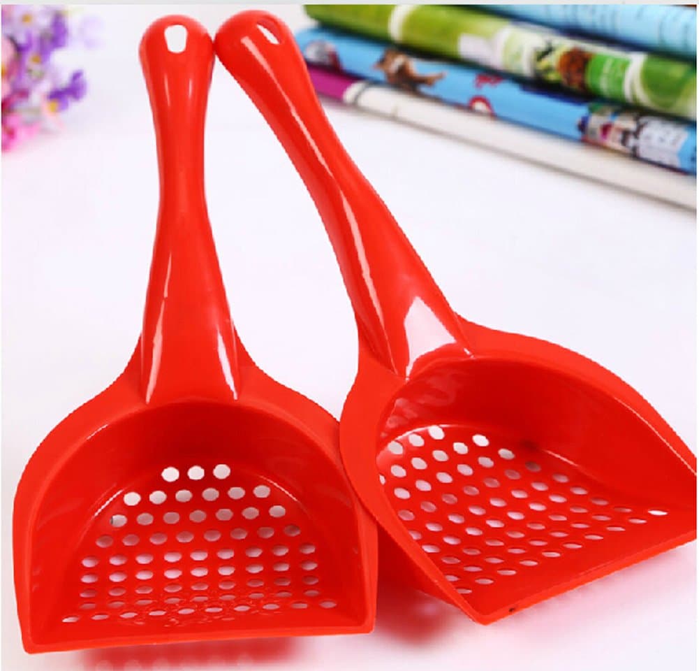Red Pet Cat Plastic Waste Scooper