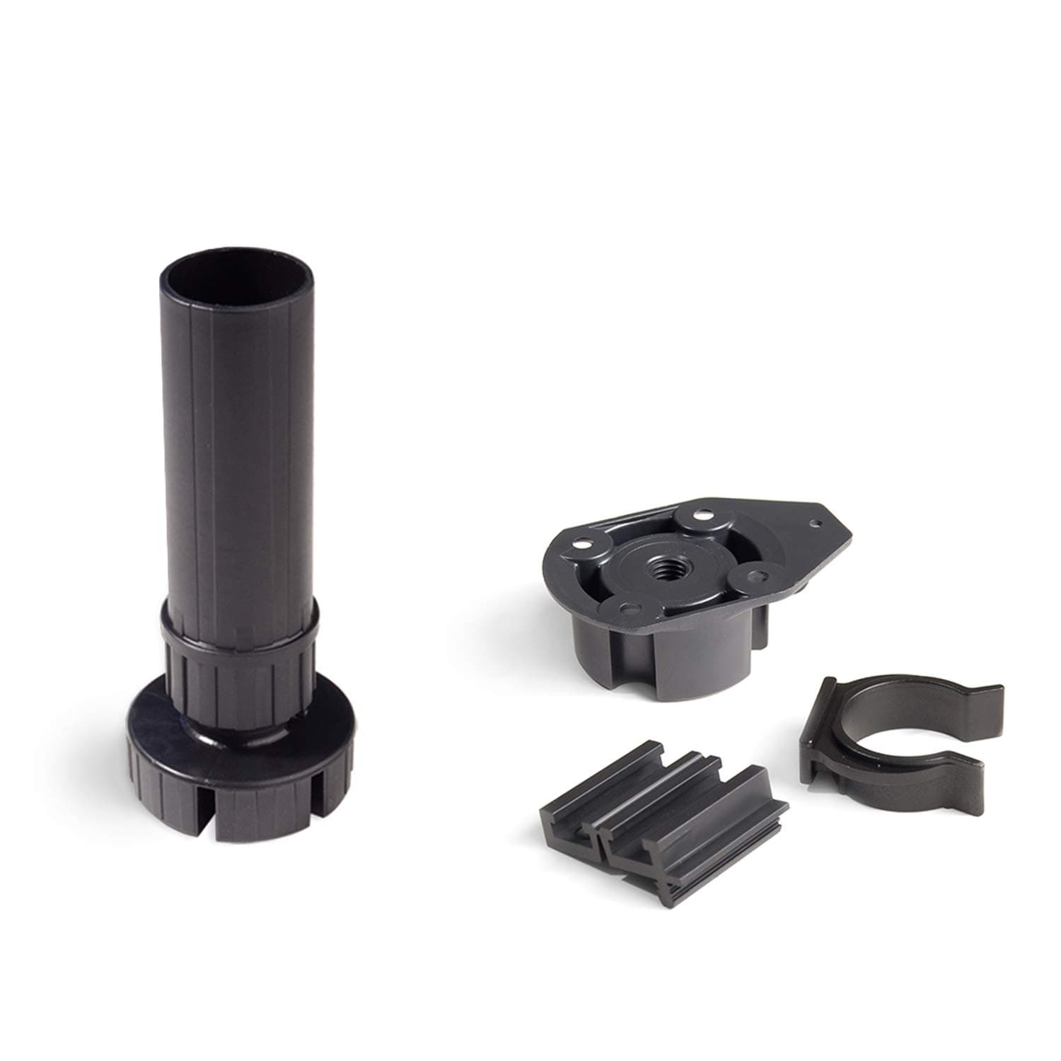 Emuca - Furniture feet, Furniture Legs from Black Plastic, Set of 4 Adjustable Cabinet Legs 120mm (4,7 inch) high