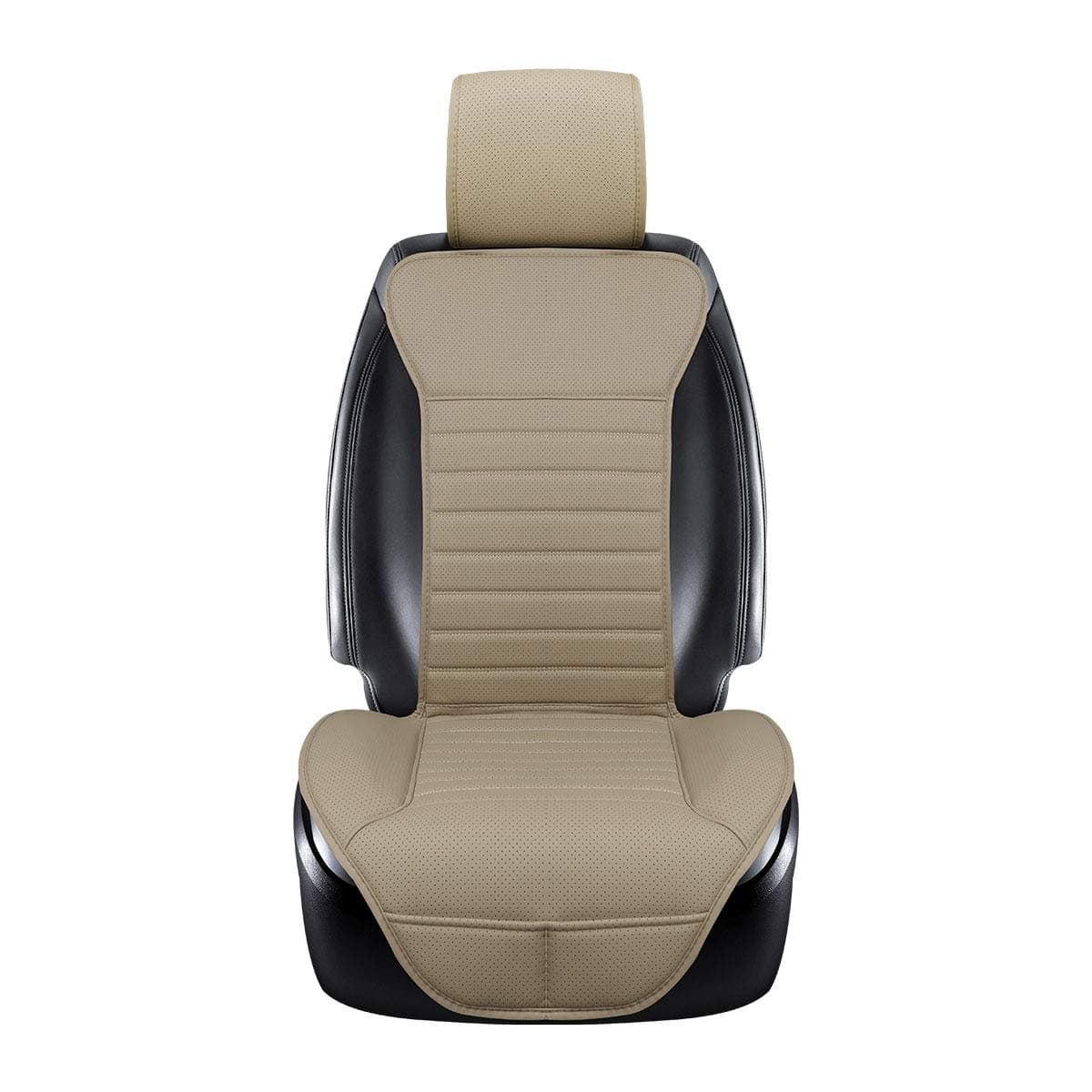 1 Pair Beige Front Car Seat Covers Protectors Driver and Passenger Seat Covers