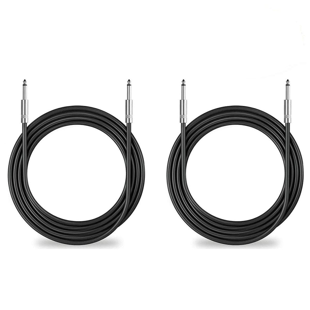 Dekomusic 25 ft 1/4" to 1/4" Speaker Cables, 12 Gauge, Black, Blue, Male-to-Male, Indoor, Speaker, Amplifier, PA System Compatible