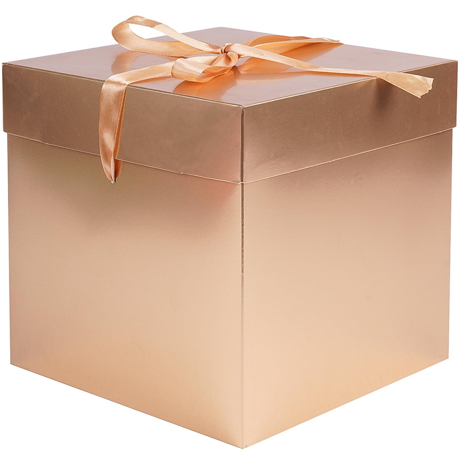 Elephant-package Medium Gift Box with Lids, Ribbon and Paper Filler, for Birthdays, Christmas, Hanukkah, Present Packing - Collapsible, 8.7", 1 Pack, Gold