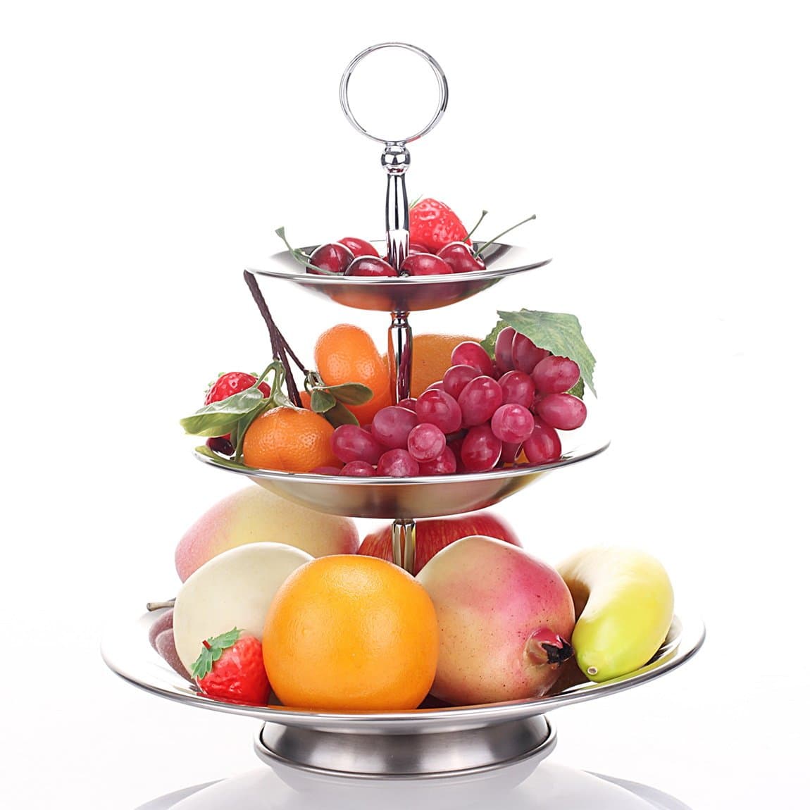 Stainless steel fruit bowl, three fruit plate, candy dish, dessert plates, dried fruit plate
