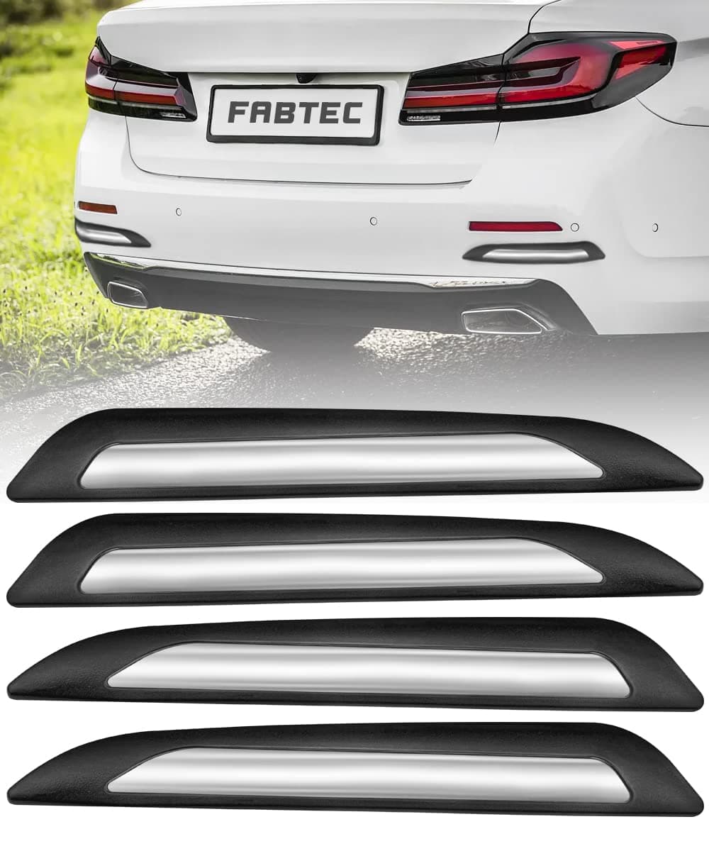 Fabtec Universal Car Bumper Protector Guard (Set of 4)… (20mm Single Chrome Bumper Protector)