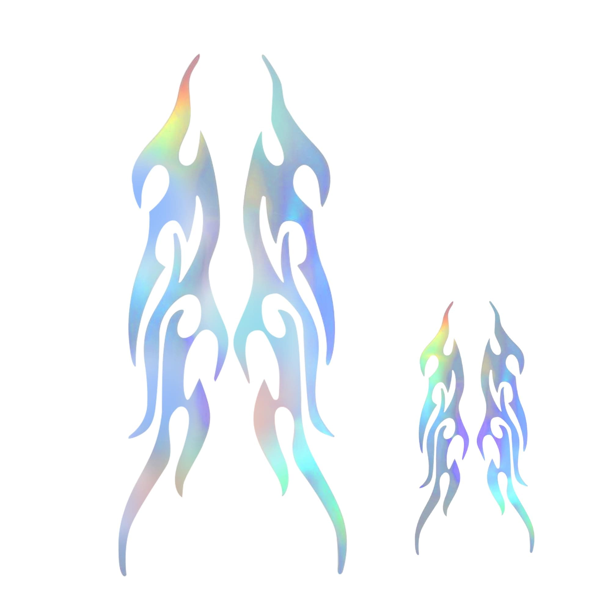 TOMALL 4 Pcs 12cm+29cm Flame Reflective Sticker for Car Flame Racing Sports Stripe Decal for Golf Cart Vinyl Waterproof Decal DIY for Car Body Side Truck SUV Off-Road Vehicles Skateboard (Gradient)