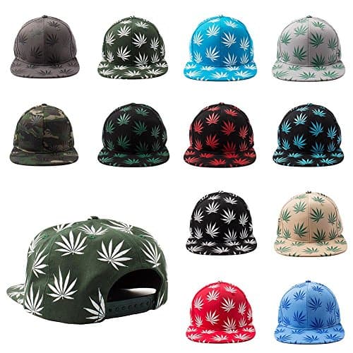 Marijuana Weed Leaf Metal Patch Kush Logo Bucket Hat (BK/Metal/420/Black)
