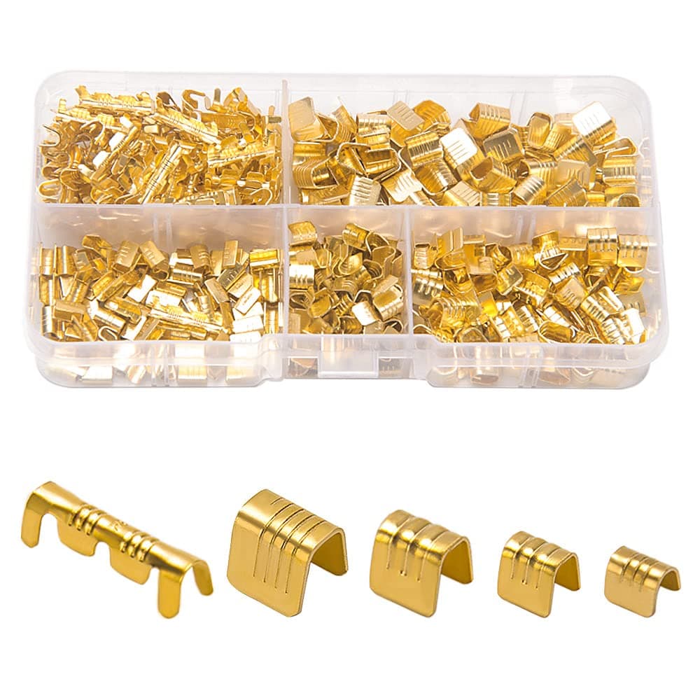 VooGenzek 500 Pieces U Shape Copper Wire Crimp Terminal Assortment Set, Non-Insulated Assortment Cable Wire Spade Electric Butt Kit