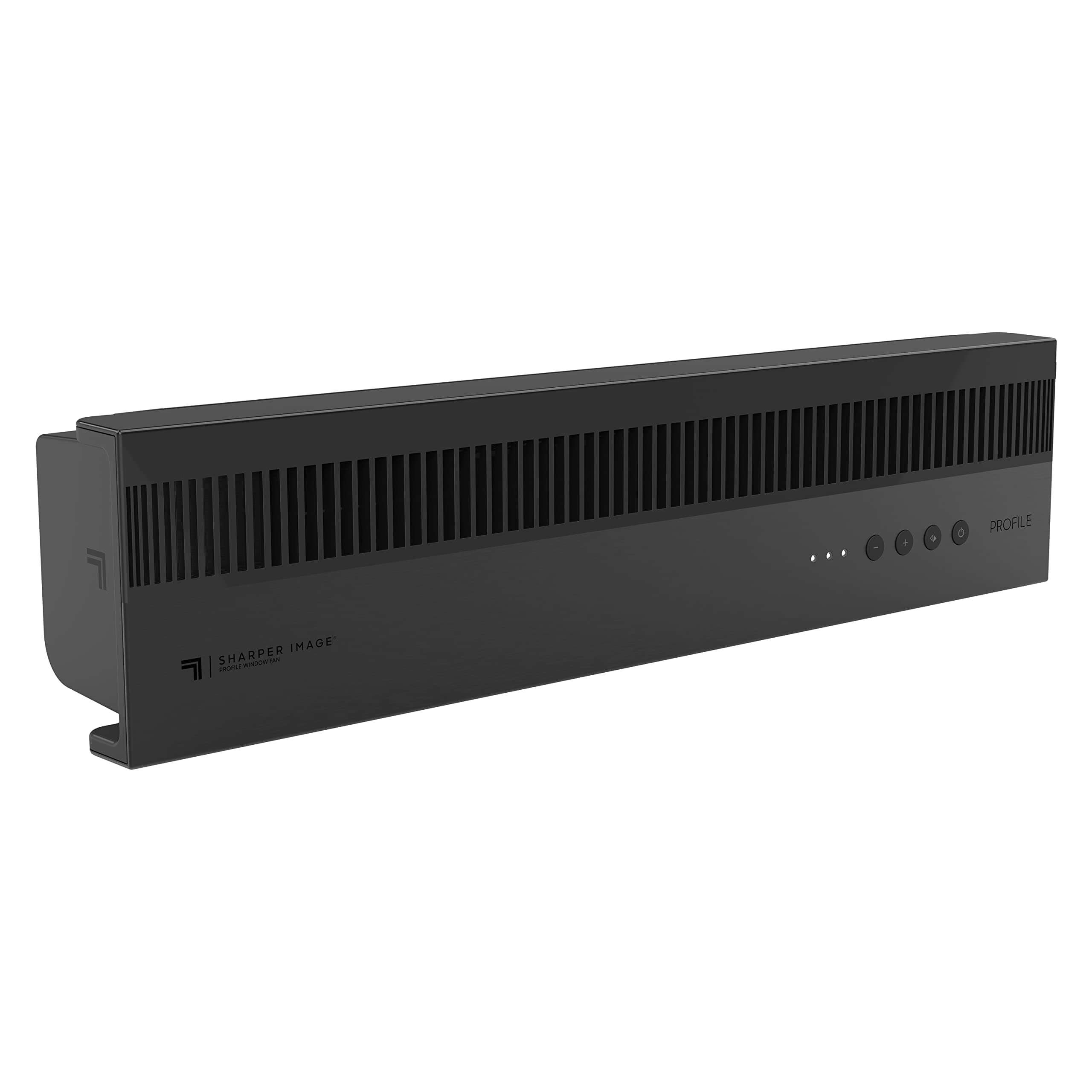 Sharper Image PROFILE Window Fan, Whole Room Air Circulator, Reversible Exhaust, Quiet Operation, 3 Speed Settings, Low Profile Window Fan for Kitchen, Bedroom, and Home, Black