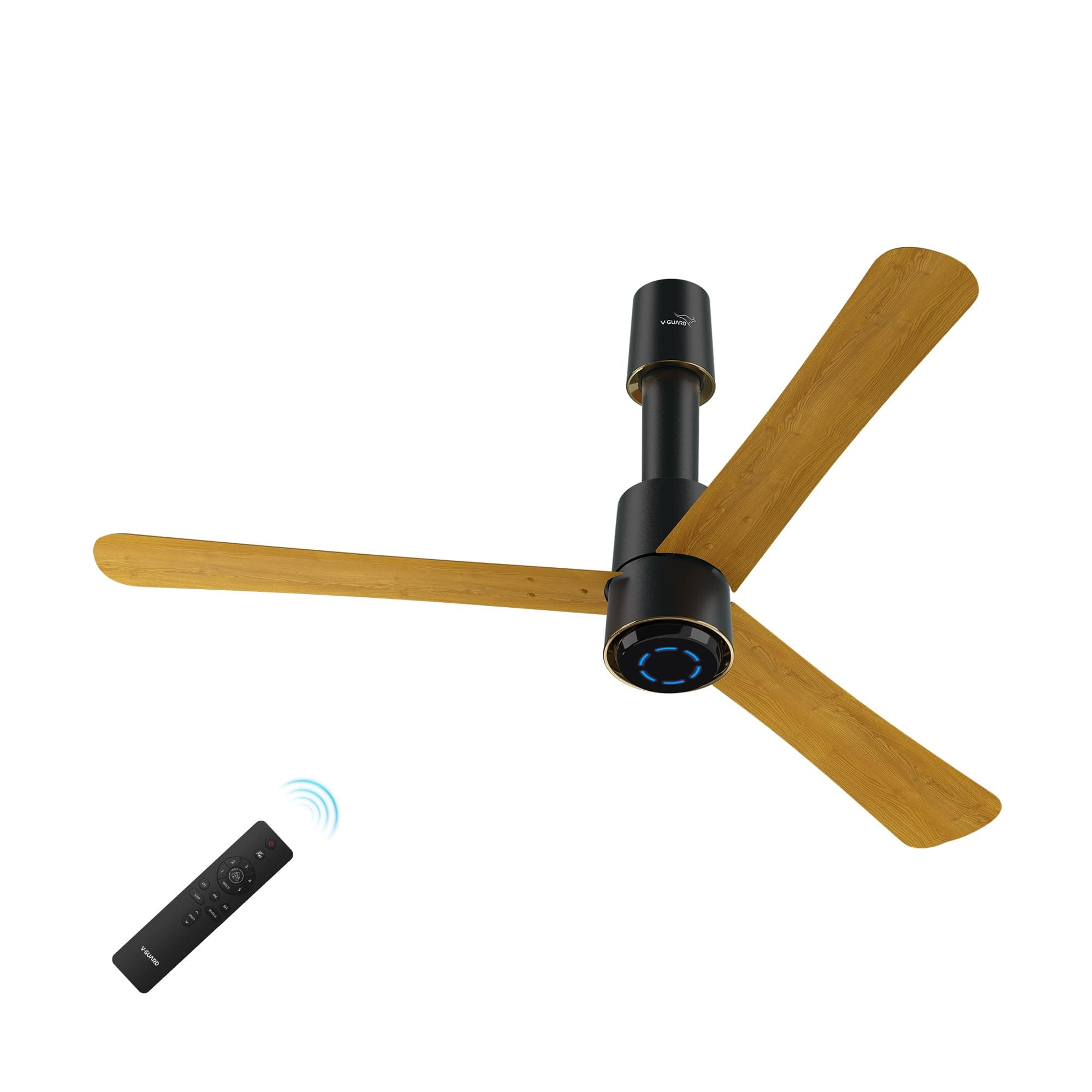 V-Guard Insight-G Premium BLDC Ceiling Fan For Home | 6 Speed Settings | 5-Star Energy Saving | Convenient Remote Control | High-Speed 100% Copper Motor | 1.2M (Choco Gold Wood)
