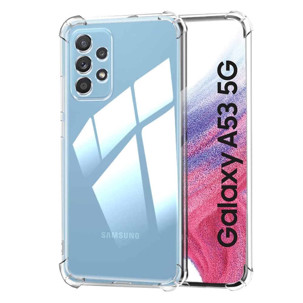 Hually Clear Case for Samsung Galaxy A53 5G, Transparent Anti-Shock Bumper Cover with Shock-Absorption Air-Cushion Corners, Soft TPU Silicone Anti-Scratch Case for Samsung Galaxy A53 5G